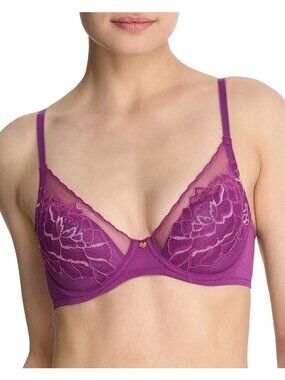 Natori Womens Flora Contour Underwire Bra Size 32DD Grape/Blush NEW